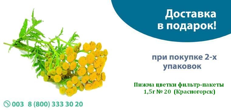 В интернет-аптеке 003 при заказе цветков пижмы ф/п 2-х уп - доставка в подарок!
